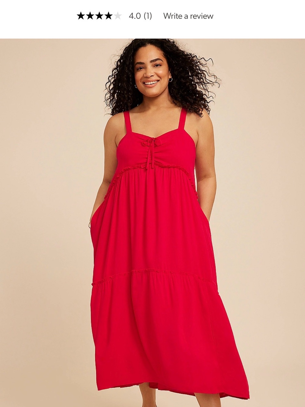 Maurices Red Midi Sundress with Spaghetti Straps